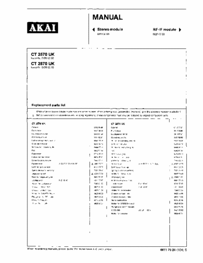 Akai Akai CT2570 CT2870 Compact D2 service manual